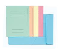 EXACOMPTA Paquet 50 chemises imprimées 3 rabats SUPER 210 - 24x32cm - Couleurs assorties