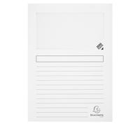 EXACOMPTA Paquet de 100 chemises à fenêtre SUPER 160g/m2 - 22x31cm - Blanc