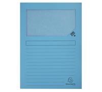 EXACOMPTA Paquet de 100 chemises à fenêtre SUPER 160g/m2 - 22x31cm - Bleu vif