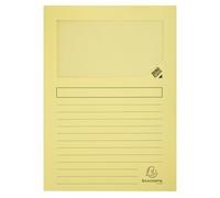 EXACOMPTA Paquet de 100 chemises à fenêtre SUPER 160g/m2 - 22x31cm - Canari