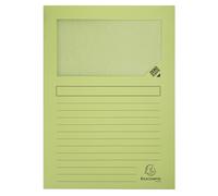 EXACOMPTA Paquet de 100 chemises à fenêtre SUPER 160g/m2 - 22x31cm - Vert clair