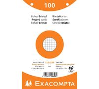 Exacompta Paquet De 100 Fiches Bristol 5x5 Perf.125x200 S/Film Ass