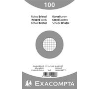 EXACOMPTA Paquet de 100 Fiches BRISTOL BLANC 125/200 5X5 S/FILM