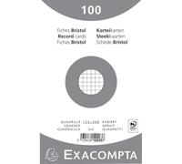 EXACOMPTA Paquet de 100 Fiches BRISTOL BLANC 125/200 5X5 S/FILM