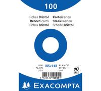 Fiche bristol 148 x 105 mm unie blanche Exacompta - Boîte de 100