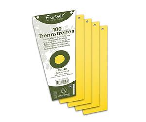 EXACOMPTA Paquet de 100 intercalaires trapèze jaune Perforation 2 trous