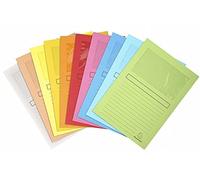 EXACOMPTA Paquet de 100 pochettes-coins SUPER en carte 160g avec fenêtre, coloris assortis