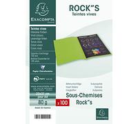 EXACOMPTA Paquet de 100 sous-chemises Rock's en carte 80 g, coloris clémentine