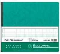 Exacompta Registre comptable piqûre tête paresseuse 27x32 cm 11 colonnes 28 lignes 80 pages