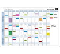 Exacompta Planning annuel magnétique Exaplanner 56150E 90x59 cm vendu en kit avec accessoires