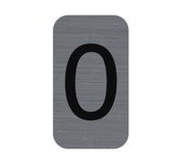 EXACOMPTA Plaque adhésive imitation Aluminium Chiffre 0 2,5x4,4 cm - Gris