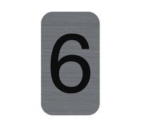EXACOMPTA Plaque adhésive imitation Aluminium Chiffre 6 2,5x4,4 cm - Gris