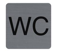 Exacompta Plaque signalétique adhésive symbole WC - Carré Gris