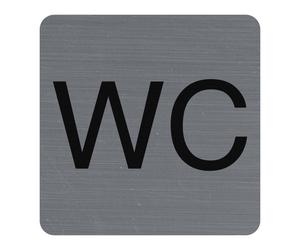 Exacompta Plaque signalétique adhésive symbole WC - Carré Gris