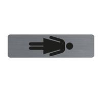 EXACOMPTA Plaque verticale adhésive imitation aluminium Dame 16,5X4,4 cm - Gris
