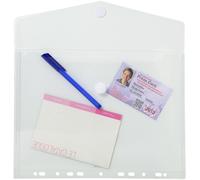 Exacompta - Réf. 57381E - Sachet de 5 pochettes enveloppes perforées à rabat fermeture scratch - Pour ranger des documents ou petits objets divers - en PP - Format à classer A4 - coloris incolore