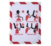 EXACOMPTA Pochette d'affichage magnétique de sécurité A4 - Blanc/rouge