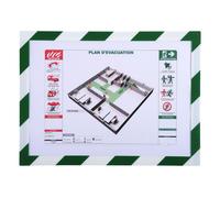 EXACOMPTA Pochette d'affichage magnétique de sécurité A4 - Blanc/vert