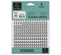 EXACOMPTA Pochette de chiffres adhésifs noirs 0-9 10 mm - Noir