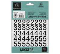 EXACOMPTA Pochette de chiffres adhésifs noirs 0-9 20 mm - Noir