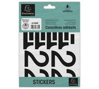 EXACOMPTA Pochette de chiffres adhésifs noirs 0-9 60 mm - Noir