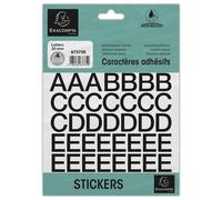 EXACOMPTA Pochette de lettres adhésives noires A-Z 20 mm - Noir