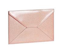 Exacompta - Pochette enveloppe Eden 10,5x15,5cm Rose poudré | Fermeture par bouton pression, Matiere synthétique pailletée, Fabriqué en France