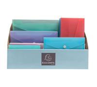 EXACOMPTA Pochette pression Chromaline Pastel en Polypropylène - Présentoir - Couleurs assorties