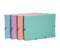Exacompta - Réf. 58560E - 1 pochette trieur Aquarel en carte multicolore pastel 12 compartiments - fermeture par élastiques - format 34x24,5cm pour documents format A4 - couleurs aléatoires