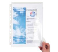 EXACOMPTA Pochettes perforées à soufflet de 30mm avec rabat à scratch - Cristal