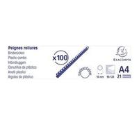 Exacompta - Polychlorure de vinyle (PVC) - 16 mm - 21 anneaux - A4 (210 x 297 mm) - 120 feuilles - noir - 100 unités boîte - peigne de reliure Noir G