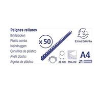 Exacompta - Polychlorure de vinyle (PVC) - 25 mm - 297 mm - 21 anneaux - A4 (210 x 297 mm) - 210 feuilles - noir - 50 unités boîte - peigne de