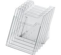 Exacompta Distributeur de prospectus sur table 60258D Vertical 5 compartiments Extensible A4 Cristal