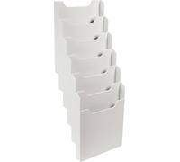 EXACOMPTA Porte-brochures mural A4 vertical 6 compartiments gris clair
