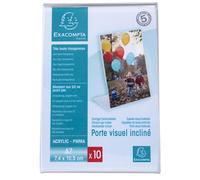 Exacompta Présentoir de table vertical incliné cartes de visite A7 Cristal transparent Lot de 10