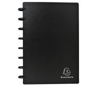 Exacompta Porte-cartes de visite 75151E A5 noir à anneaux PP rigide 120 cartes 12 onglets