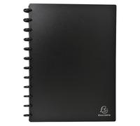 EXACOMPTA Porte-cartes de visite à anneaux et pochettes détachables A4 - Noir