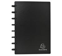 EXACOMPTA Porte-cartes de visite à anneaux et pochettes détaclables A5 - Noir
