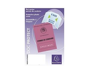 Exacompta : Porte-Permis de Conduire Français Transparent PVC 8.5 x 12.4cm - 1 Pièce