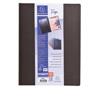 Exacompta - Réf. 88021E - 1 Protège-documents Vega - 10 pochettes anti-transfert d'encre - 20 vues - pour A4 - dim 23,5 x 31 cm - couverture en PVC extra souple et extra résistant - couleur noir