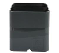 Exacompta - Réf. 67707D - 1 Pot à crayons PEN-CUBE Office - Avec 2 compartiments de taille et de hauteur différentes - Dimensions 7,4x7,4x9,3 cm - Couleur gris souris