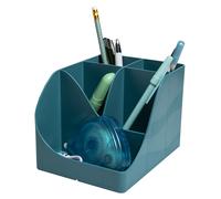 Exacompta - Pot à crayons Pen Wave Skandi Réf. 69534D Bleu Pacifique 5 compartiments (4 hauts, 1 bas)