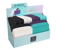 EXACOMPTA Présentoir 16 pochettes silicone Titane - Couleurs assorties