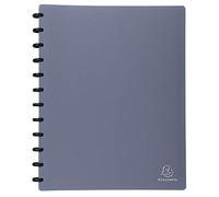 Exacompta Protège-documents Réf.86357E - anneaux amovibles, 60 vues A4 rigide gris