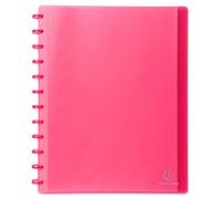 Exacompta Protège-documents à anneaux Réf. 86355E – 30 pochettes grainées détachables (60 vues) A4 Rouge