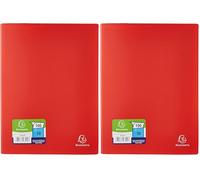 EXACOMPTA Protège-documents A4 Polypro 50 pochettes 100 vues Rouge (Lot de 2)