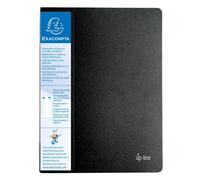 EXACOMPTA Protège-documents en polypropylène rigide avec porte étiquette 3 faces Up Line Opaque 60 vues - A4 - Noir