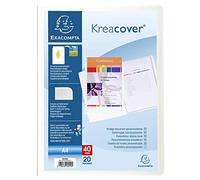 Exacompta Protège-documents Krea Cover - Soudé polypro 20 pochettes A4 Blanc