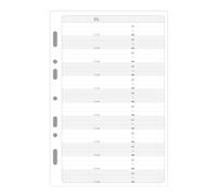 Exacompta - Recharge Agenda Exatime 21 - 32 feuillets Adresses-téléphones | Dimensions 14, 2x21 cm, Feuilles perforées pré-imprimées, Fabriqué en France