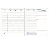 Exacompta 22842E - Recharge agenda de bureau Horizons 22 - 18,5 x 22,5 cm - Semainier janvier à décembre 2026 - Papier blanc